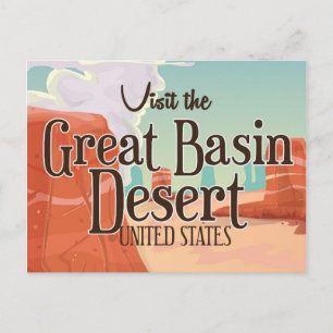Cartão Postal Poster de viagens vintage do Deserto da Bacia exce