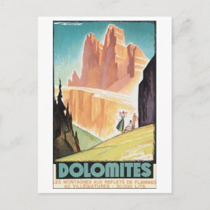 Cartão Postal Poster de Viagens vintage Dolomites