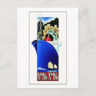 Cartão Postal Poster de viagens Vintage Hong Kong