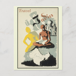 Cartão Postal Poster de viagens Vintage India