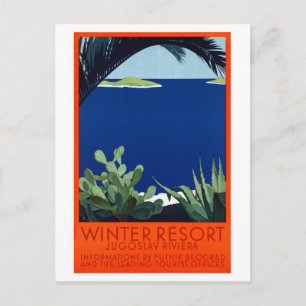 Cartão Postal Poster de Viagens vintage Iugoslávia Putnik Restau