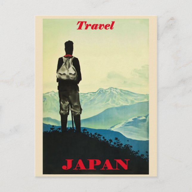 Cartão Postal Poster de Viagens vintage japonês (Frente)