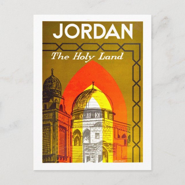 Cartão Postal Poster de viagens Vintage Jordan (Frente)