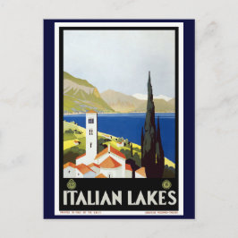 Cartão Postal poster de Viagens vintage "Lagos Italianos"