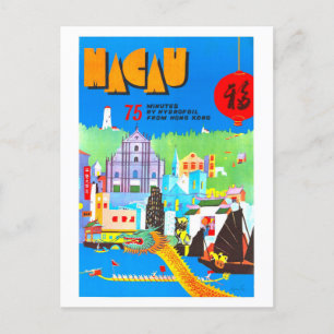 Cartão Postal Poster de viagens Vintage Macau