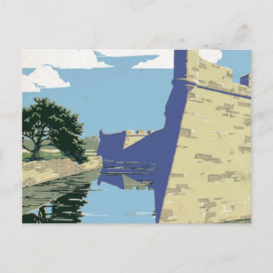 Cartão Postal Poster de viagens vintage mostrando Fort Marion