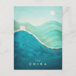 Cartão Postal Poster de Viagens vintage na China - Cartão-postal