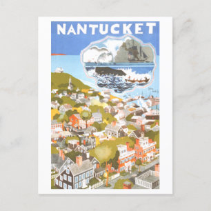 Cartão Postal Poster de viagens Vintage Nantucket