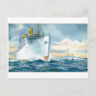 Cartão Postal Poster de viagens Vintage Ocean Liners