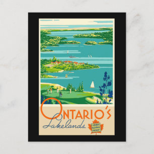 Cartão Postal Poster de viagens Vintage Ontario Canada