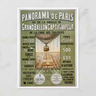 Cartão Postal Poster de Viagens vintage Panorama de Paris