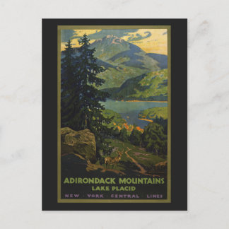 Cartão Postal Poster De viagens vintage Para As Montanhas Adiron