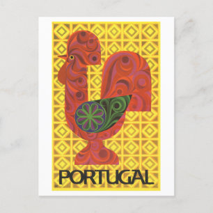 Cartão Postal Poster de viagens Vintage Portugal com Galo