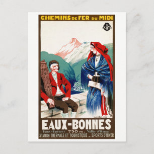 Cartão Postal Poster de Viagens vintage restaurada pela França