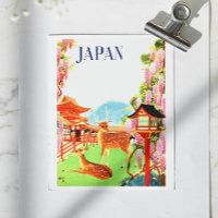 Poster de viagens Vintage Retro 1930 Deer Japan Ás