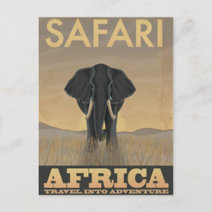 Cartão Postal Poster de viagens vintage Safari África