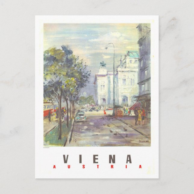 Cartão Postal Poster de viagens Vintage Viena Áustria (Frente)