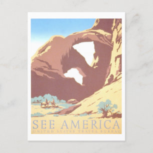 Cartão Postal Poster de viagens Vintage WPA Parks: "Consulte a A