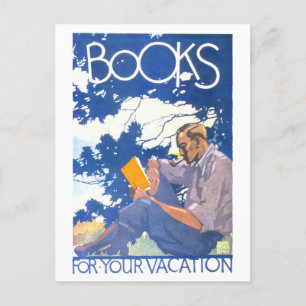 Cartão Postal Poster de Vintage "Livros para a sua Férias"