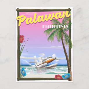 Cartão Postal Poster de voo das Filipinas Palawan