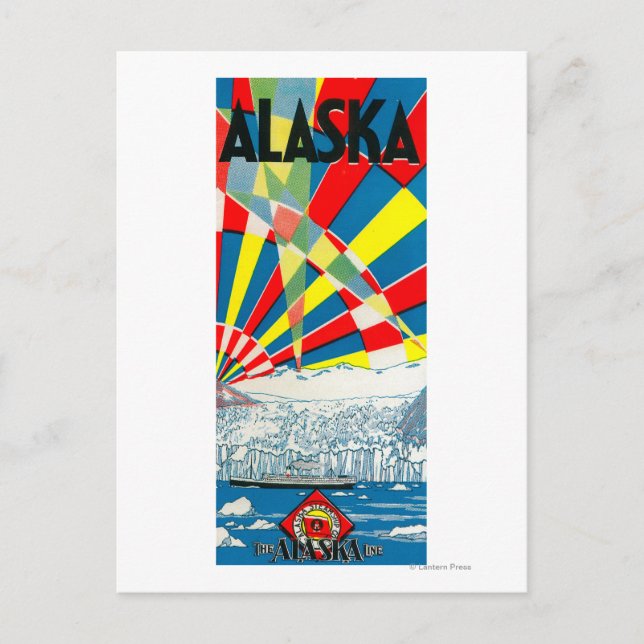 Cartão Postal Poster do Alaska Line Steamship (Frente)