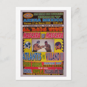 Cartão Postal Poster do fósforo de Lucha Libre