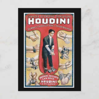 Cartão Postal Poster do rei propaganda da algema de Houdini do