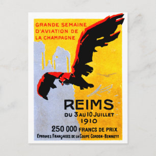 Cartão Postal poster do Reims Air Show 1910