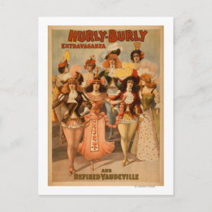 Cartão Postal Poster do Teatro de Extravaganza Hurly Burly