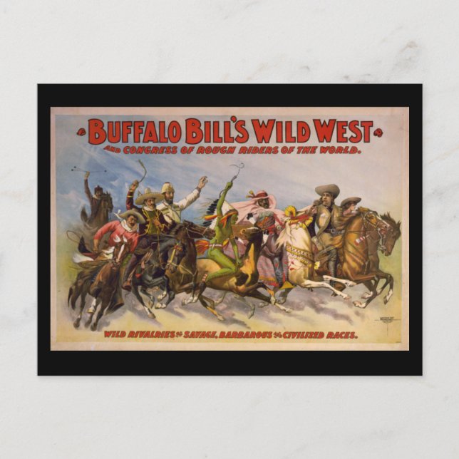 Cartão Postal Poster dos Bowboys Ocidentais Selvagens de Buffalo (Frente)