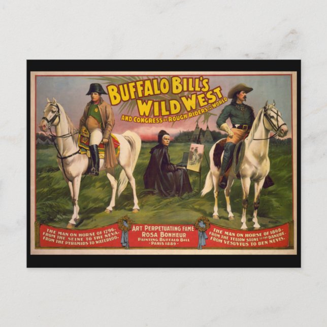 Cartão Postal Poster dos Bowboys Ocidentais Selvagens de Buffalo (Frente)