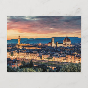 Cartão Postal Poster Florença ao pôr do sol