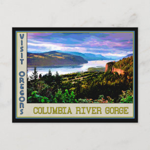 Cartão Postal Poster para o rio Columbia Gorge, Oregon