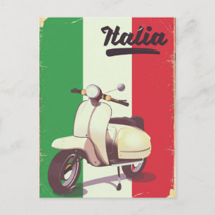 Cartão Postal Poster Patinete de Viagens vintage Italia