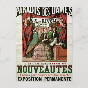 Cartão Postal Poster publicando 'Au Paradis des Dames'
