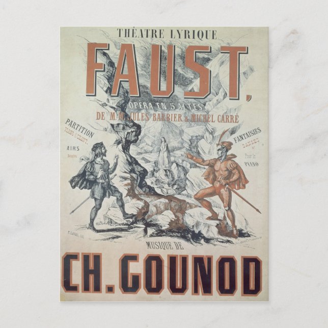 Cartão Postal Poster publicando "Fausto" (Frente)