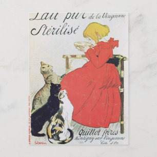 Cartão Postal Poster publicitando leite puro esterilizado