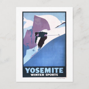 Cartão Postal Poster relativo à promoção de esqui dos esporte