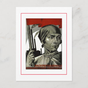 Cartão Postal Poster soviética Poster Art Woman Forte Face
