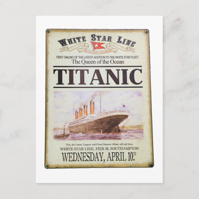 Cartão Postal Poster Titanic (Frente)