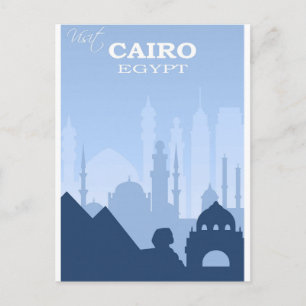 Cartão Postal Poster Viagens vintage Azul do Cairo