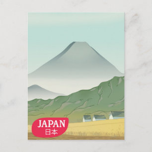 Cartão Postal Poster viagens vintage de montanha do Japão