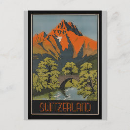 Cartão Postal Poster Viagens vintage dos Alpes suíços suiça