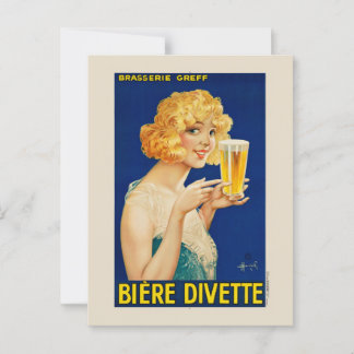 Cartão Postal Poster vintage Biere Divette 1929