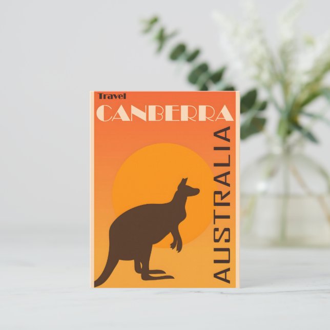 Cartão Postal Poster vintage Canberra (Em pé/Frente)