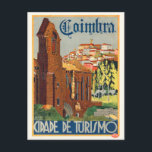 Cartão Postal Poster vintage Coimbra Portugal 1935<br><div class="desc">Viagens vintage de poster de Coimbra em Portugal. Publicado em 1935. Observe que nossos posters são reproduções de alta qualidade baseadas em exames profissionais de alta resolução dos originais. Nosso processo de retoque manual não envolve o uso de filtros que removem qualquer detalhe ou textura original que você verá nos...</div>