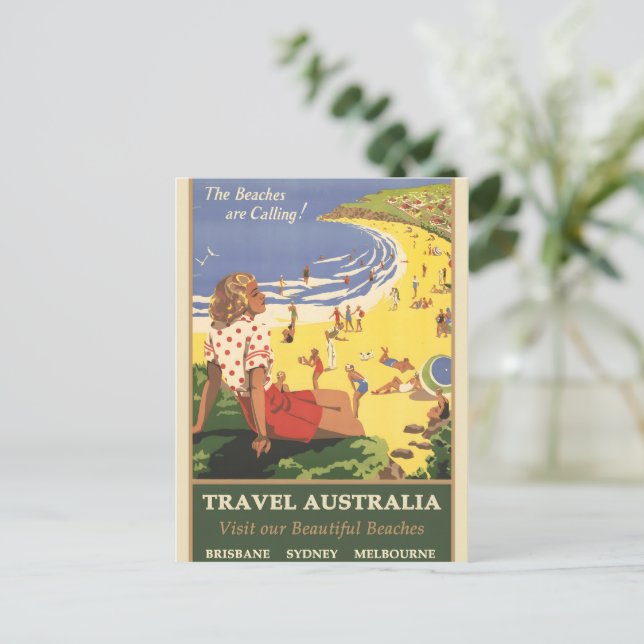 Cartão Postal Poster vintage da Austrália (Em pé/Frente)