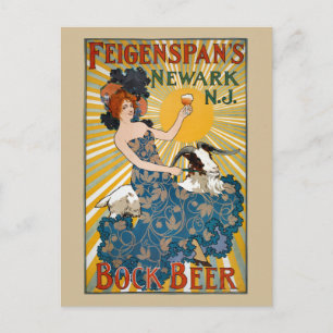 Cartão Postal Poster vintage de Cerveja Bock de Feigenspan da dé