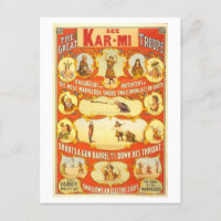 Poster vintage de Kar-Mi Troupe Circus Acts