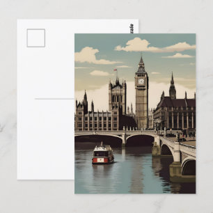 Cartão Postal Poster vintage de Londres